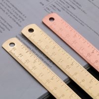 Vintage Metal Brass Straight Ruler 15cm Metal Scale Measuring Tools Korean Stationery Painting Drawing Kit Bookmark Copper Ruler