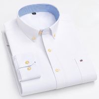 Camisa Oxford de algodão puro de manga comprida masculina Fina Macia Abotoado Xadrez Formal Roupa masculina Grande tamanho 6XL Social Novo 2023