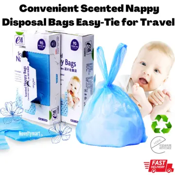 LUQU Nappy Disposable Biodegradable Bags Dispenser and 2 Refill Pink