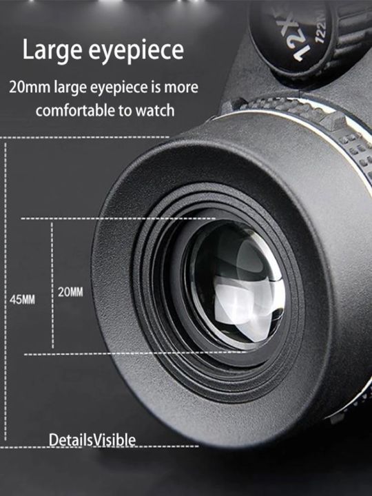 12x50กล้องสองตาข้างเดียวอันทรงพลังแบบมืออาชีพ-hd-กล้องสองตาพร้อมไฟ-bak4ซูมแบบพกพา-lll-การมองเห็นได้ในเวลากลางคืนล่าสัตว์