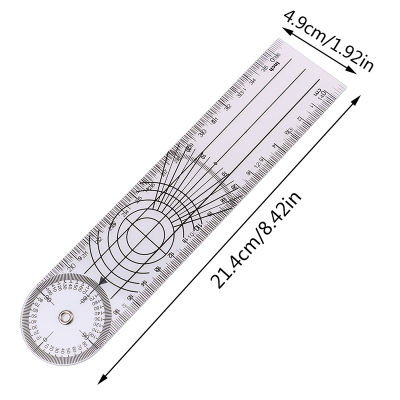 🔥🔥🔥ไม้บรรทัดวัดกระดูกสันหลังทางการแพทย์มุม Goniometer เครื่องมือวัด360องศา,1ชิ้น