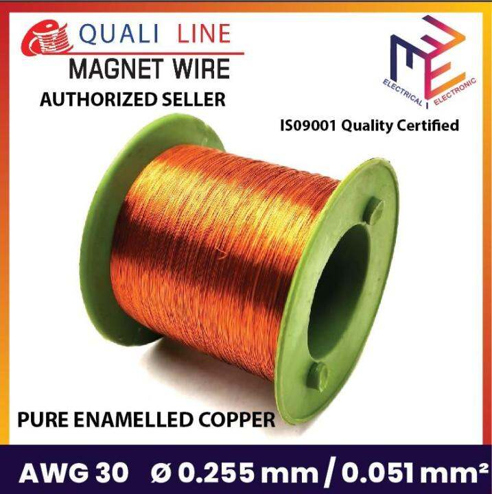 Qualiline 500 grams Wire AWG 30 0.255 mm PURE Enameled Copper