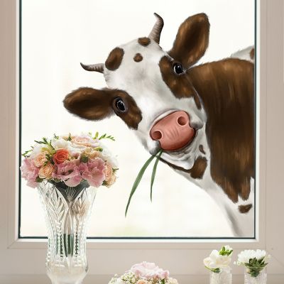 [COD] meter wall stickers branch animal cow window living room decorative self-adhesive