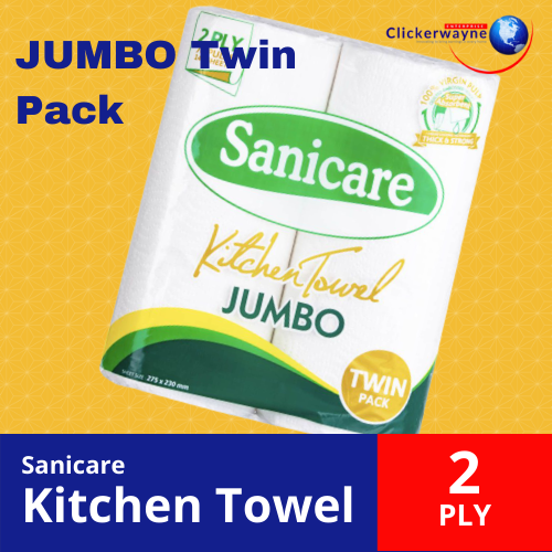 2 JUMBO ROLLS FOR ₱151 ONLY Sanicare Kitchen Towel Jumbo Twin Pack