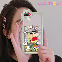 Jjlingji เคสสำหรับ Realme C2 C2S เคส A1K OPPO เคสการ์ตูน Crayon Shin-Chan สีสันสดใส Little Monster Camera นิ่มสำหรับเลนส์กันกระแทกแบบใสเคสมือถือป้องกันซิลิโคนเรียบง่ายปลอกความคิดสร้างสรรค์โปร่งใส