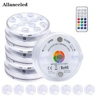 ┋ 13leds Magnetic Sucker Submersible Light Waterproof Remote RGB Underwater Lights For Hmoe Party Aquarium Pool Bathtub Vase Decor