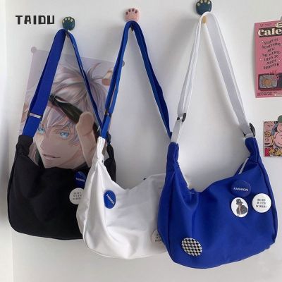 【Candy style】 TAIDU กระเป๋าสะพายข้างความจุขนาดใหญ่สไตล์ญี่ปุ่นฮาราจูกุ กระเป๋าร่อซู้ลนักเรียนนักเรียนสบาย ๆ กระเป๋าผ้าแคนวาสวินเทจ
