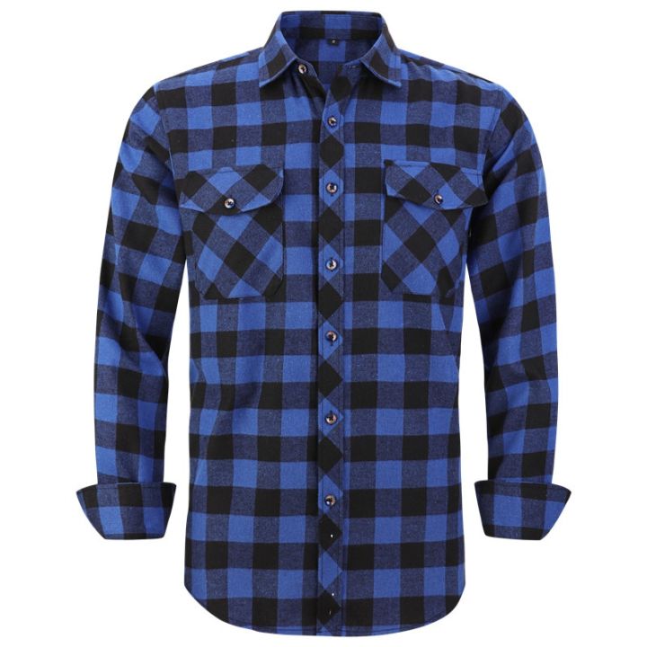 hot11-2023-new-mens-plaid-flannel-shirt-spring-autumn-male-regular-fit-cal-long-sleeved-shirts-for-usa-size-s-m-l-xl-2xl
