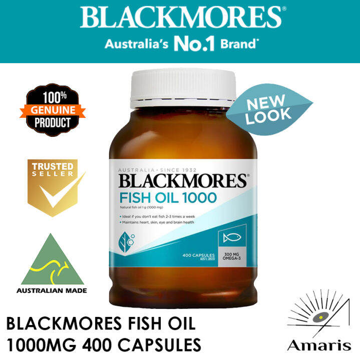 BLACKMORES FISH OIL 1000MG 400 CAPSULES EXPIRY DATE: NOV 2024 (100% ...