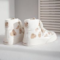 ∏  High help female canvas shoes ins2023 autumn new white shoe ulzzang student leisure joker sports sandals