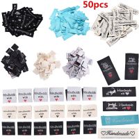 50pcs DIY Cotton Clothing Labels Handmade Embossed Tags Flag Labels For Garment Sewing Accessories Labels