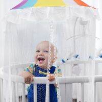 Bed Canopy Mosquito Net Crib Gauze Curtain Tent Rainbow Half-Round Dome Reading Corner Tent Room Decor for Baby Girls Bedroom