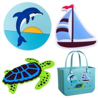 23 New Charm Accessories For Bogg Bag - Rubber Beach Bag Accessories Charm Insert, 3Pcs Flowers Dolphin Beach Totes Charm Decoration In