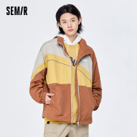 Semir แจ็คเก็ตผู้ชายพลังวิทยาลัยสไตล์ชายหล่อด้านบน2022ฤดูใบไม้ร่วงใหม่เสื้อเย็บยืนแจ็คเก็ตคอ