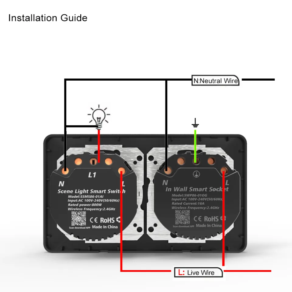 WiFi Smart Socket EU DE Removable Detachable from Wall Plate Smart