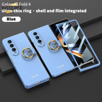 KISSCASE หน้าจอกรณีโทรศัพท์ฟิล์มกระจกสำหรับ Samsung Galaxy Z Fold 5 Fold 4 5G บางพิเศษพร้อมห่วงป้องกันพีซีแข็งด้านหลังเคส Galaxy Z พับ5พับ4