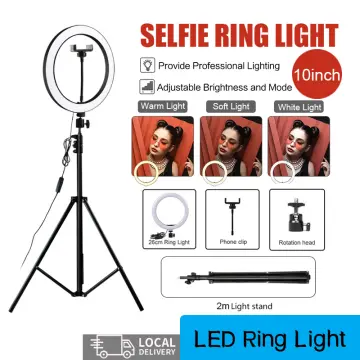 TENWISH LED Dimmable 10inch/26cm 6inch/16cm Camera Video Ring