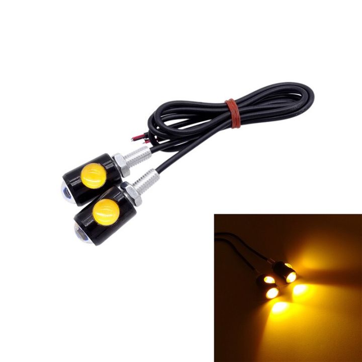 auto-style-ไฟตาแมว-led-12v-1คู่-2ชิ้น-แสงสีส้ม-ไฟ-led-eagle-eyes-3watt-ไฟเลี้ยวแต่ง-ไฟส่องป้ายทะเบียน-อะไหล่รถมอไซค์