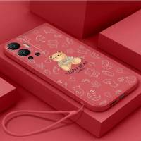 เคส Infinix ซิลิโคนเหลว12เคสนิ่มใส่โทรศัพท์เคสเคสกันกระแทกมือถือเรียบลายการ์ตูนน่ารักหมีพร้อมสายคล้อง