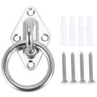 80Mmx50Mm Mounting Hook For Wall Or Ceiling With Round Ring Stainless Steel - Bracket / Attachment For Trainer, Hammock, Aerial Yoga, Awning