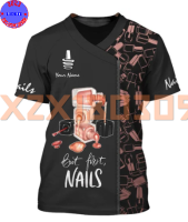 【 xzx180305 】 Nail Salon Uniform shirt, Nail Technician Personalized name 3D Shirt Beauty Nails -5