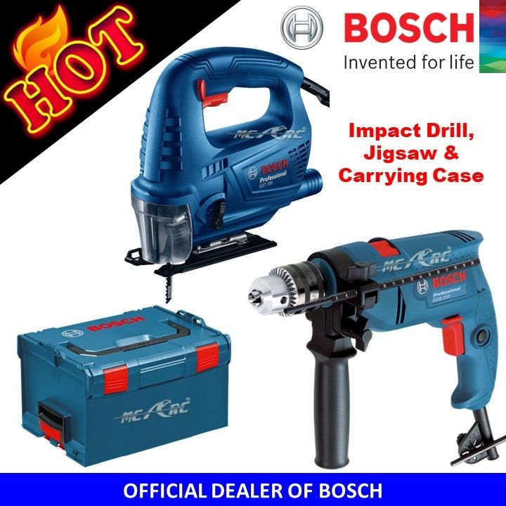 Bosch GSB 550 Impact Drill & Bosch GST 700 Jigsaw with Bosch L-BOXX 238 ...