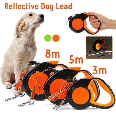 1Pc 3/5/8M Automatic Retractable Nylon Dog Leash Extendable Puppy Cats Traction Rope for Walking Running Pet Supplies