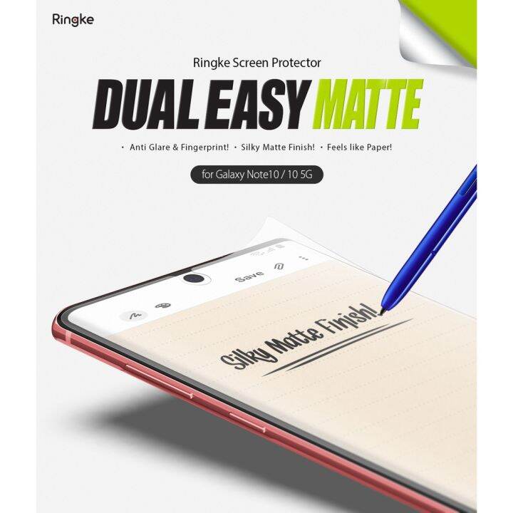 ringke-dual-easy-matte-ฟิล์มกันรอยหน้าจอ-ติดง่าย-สำหรับ-galaxy-note-10-dual-easy-matte