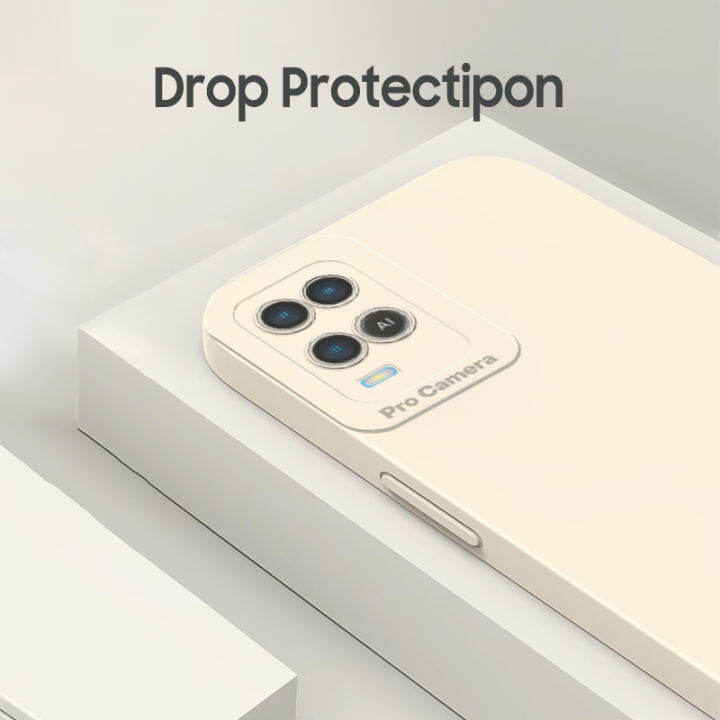 เคสโทรศัพท์oppo-a54-square-soft-ซิลิโคนคลุมทั้งหมดกล้องกันกระแทกเคสป้องกันยางฝาหลังเคสโทรศัพท์แบบนุ่มสำหรับช