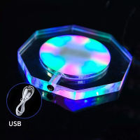 LED Rechargeable Light Acrylic Drink Coasters Bar Beer Beverage Lighting FHome Club Wedding Bar Party Decoration