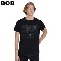 BoB-DAVIE JONES เสื้อยืดพิมพ์ลาย สีดำ Graphic Print T-Shirt in black TB0182BKSMLXL-3XL