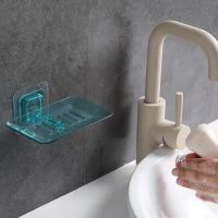 ijg181 Drainage soap dish wall-mounted soap box creative punch-free wall-absorbing plastic soap holder bathroom household soap holder