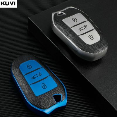 huawe Leather TPU Car Remote Key Case Cover For Peugeot 208 308 408 508 2008 3008 4008 5008 Citroen C1 C4 C6 C3-XR Picasso DS3 DS4