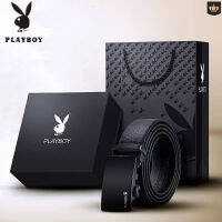 Playboy แบรนด์ที่มีชื่อเสียงเข็มขัดหนังวัวเสื้อสำหรับผู้ชายคุณภาพผู้ชายเข็มขัดหรูหรา,เข็มขัดผู้ชายโลหะอัตโนมัติหัวเข็มขัด,ชุดสูทผู้ชายประณีตบรรจุภัณฑ์กล่อง,6สไตล์ให้เลือกจาก