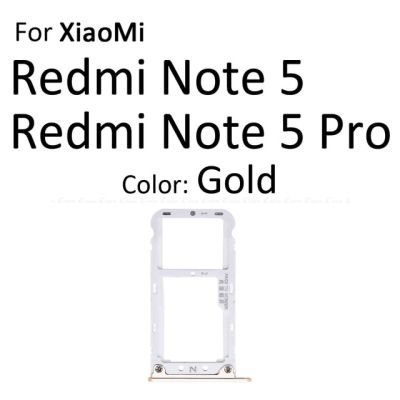 อะแดปเตอร์เครื่องอ่านสล็อตถาดใส่ซิมการ์ดสำหรับ Xiaomi Redmi 5 Plus โน๊ต5 Pro Micro Sd ชิ้นส่วนภาชนะใส่กระเป๋าเก็บบัตร
