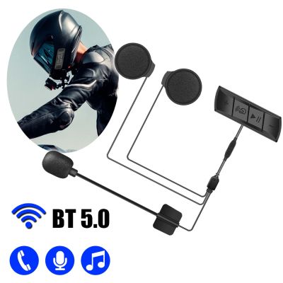 M7สเตอริโอป้องกันการรบกวน BT 5.0การสื่อสารแบบไร้สายอินเตอร์โฟนเครื่องเล่นเพลง FM หูฟังสำหรับติดหมวกกันน็อคจักรยานยนต์ลำโพง