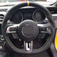 Car Steering Wheel Cover For Ford Mustang 2015-2019 Mustang GT 2015-2019 Non-Slip Black Artificial Leather Car Accessories