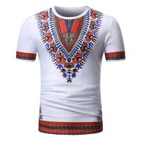 เสื้อยืดผู้ชาย Africa Dashiki พิมพ์แขนสั้นฤดูใบไม้ผลิฤดูร้อนสบาย ๆ Slim Fit เสื้อยืดแห่งชาติ 3D ด้านบนผู้ชายฤดูร้อนรอบคอ F XS-5XL