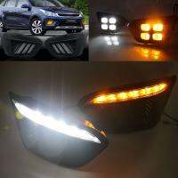 Car Flashing 1 Pair Car LED Auto Driving DRL Daytime Running Lights With Turn Signal For Russia KIA RIO X Line 2018 2019