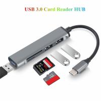 [HOT HAIXWLXKWW 589] 3พอร์ต USB 3.0 Card Reader HUB C Type C Splitter 2 1 Cardreader สำหรับ Vist