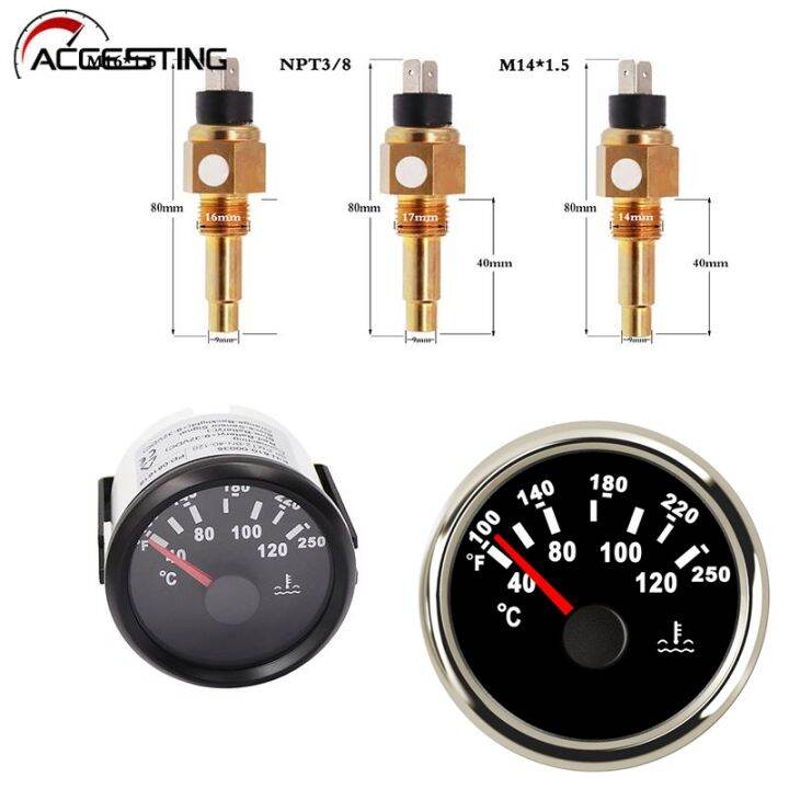 52 mm Water Temp Temperature Gauge 40120°C Water Temp Meter Indicator