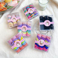 【Free Shipping】90ชิ้น/เซ็ตเด็กยางรัดผมเด็กวงผมที่มีสีสัน Scrunchies ยืดหยุ่นนิ้วหัวแม่มือเชือกผมสาวอุปกรณ์ผม