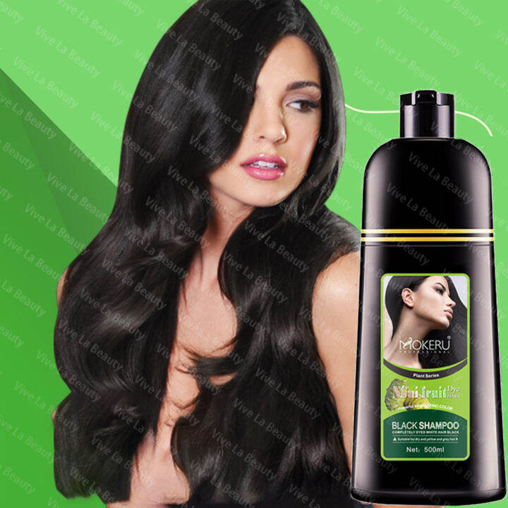 500ml Original Mokeru Black Hair Shampoo Turn Your White Gray Hair Into 