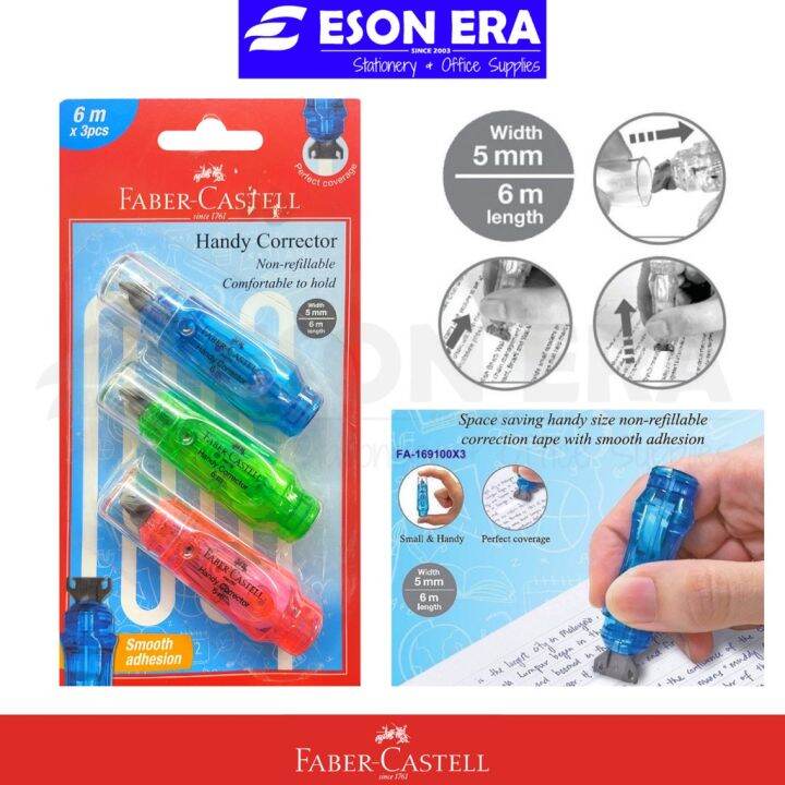 FaberCastell Correction Tape 3in1 Handy Corrector 5mm x 6meter 169100 Lazada