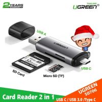 สินค้าขายดี!!! Card Reader 2 in 1 USB C / USB 3.0 /Type C Reader UGREEN 50706 ที่ชาร์จ แท็บเล็ต ไร้สาย เสียง หูฟัง เคส ลำโพง Wireless Bluetooth โทรศัพท์ USB ปลั๊ก เมาท์ HDMI .