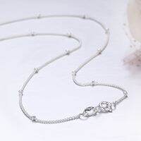 【DT】hot！ 35-80cm 1mm Thin 925 Sterling Beads Curb Chain Choker Necklaces Jewelry kolye collares collier ketting