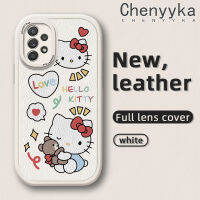 Chenyyka เคสปลอกสำหรับ Samsung A52s 5G A52 4G A52 5G น่ารักลายการ์ตูน Hello Kitty ดีไซน์ใหม่นิ่มเคสหนังนิ่มคลุมทั้งหมดป้องกันกล้องเคสกันกระแทกขอบสีเคสนิ่ม