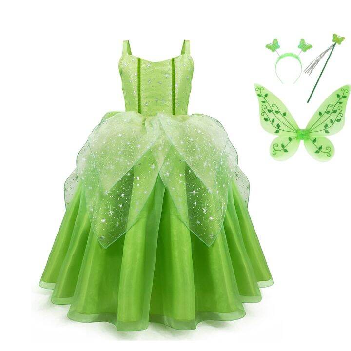 jeansame-dress-สาวดอกไม้นางฟ้าแต่งตัวเด็กเจ้าหญิง-tinkerbell-ทิงเกอร์เบลล์ชุดที่มีปีกฮาโลวีนเจ้าหญิงเครื่องแต่งกายเอลฟ์พรรคชุด