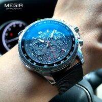 （A Decent035）MEGIR FashionWatches MenMesh Memprelogio Masculino 1010