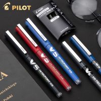 Japans PILOT baccarat neutral straight liquid replaceable core V5 student exam office ball pen red and blue 0.5mm